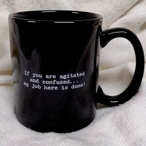 Funny agitated confused job here is done Trash Talk by Annie coffee tea mug